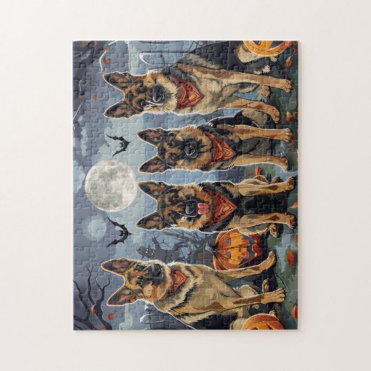 Duitse herder Halloween Spooky Legpuzzel (Verticaal)