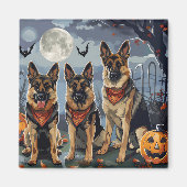 Duitse herder Halloween Spooky Magneet (Voorkant)