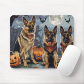 Duitse herder Halloween Spooky Muismat (Met muis)