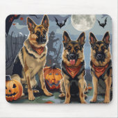 Duitse herder Halloween Spooky Muismat (Voorkant)