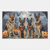 Duitse herder Halloween Spooky Rechthoekige Sticker (Voorkant)