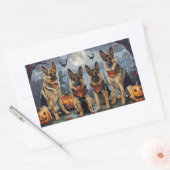 Duitse herder Halloween Spooky Rechthoekige Sticker (Envelop)