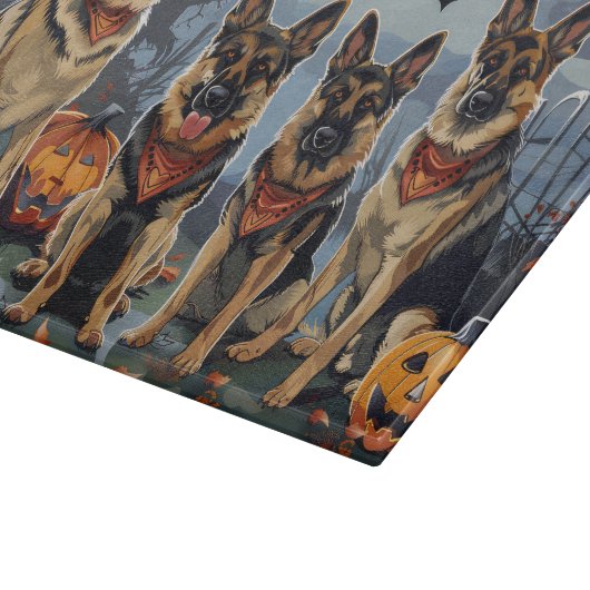 Duitse herder Halloween Spooky Snijplank (Hoek)