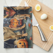 Duitse herder Halloween Spooky Theedoek (Quarter Fold)