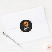 Duitse herder Happy Howl-O-Ween Grappig Ronde Sticker (Envelop)