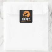 Duitse herder Happy Howl-O-Ween  Grappig Vierkante Sticker (Tas)