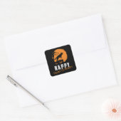 Duitse herder Happy Howl-O-Ween  Grappig Vierkante Sticker (Envelop)