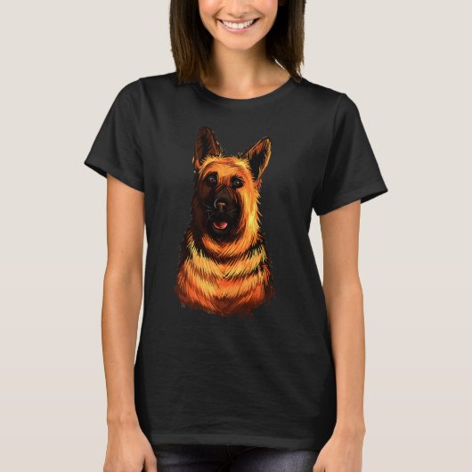 Duitse herder herder hond dier t-shirt (Voorkant)