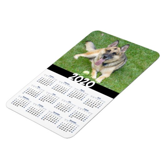 Duitse herder hond 2020 kalender magneet (Linkerzijde)