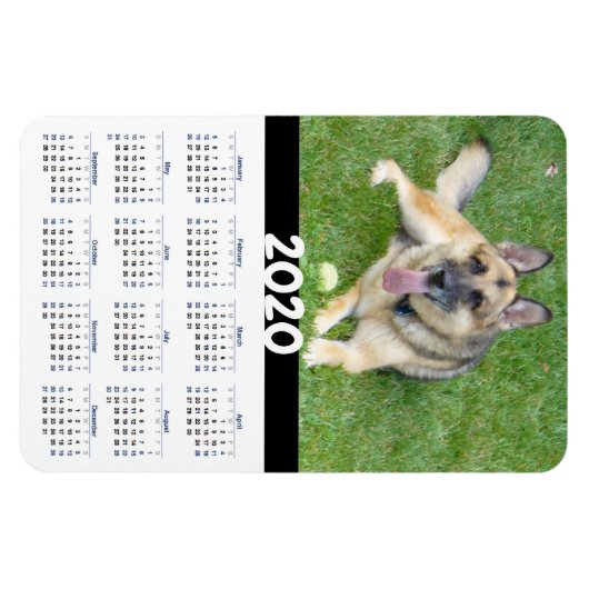 Duitse herder hond 2020 kalender magneet (Horizontaal)