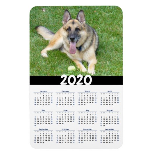 Duitse herder hond 2020 kalender magneet (Verticaal)