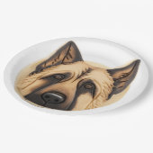 Duitse herder hond 3D geïnspireerd Papieren Bordje (Gekanteld)