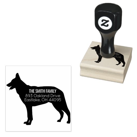 Duitse herder hond adres stempel (Gestempeld)