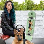 Duitse Herder Hond Afbeelding Monogrammed Groen Persoonlijk Skateboard