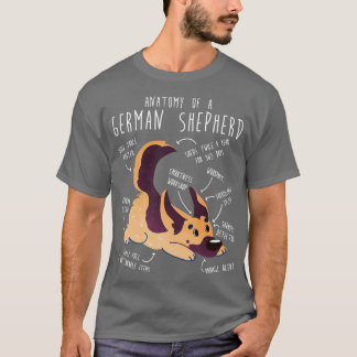Duitse herder hond anatomie t-shirt