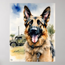 Duitse herder - Hond Art Print