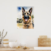 Duitse herder - Hond Art Print (Keuken)