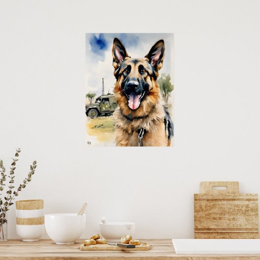 Duitse herder - Hond Art Print (Keuken)