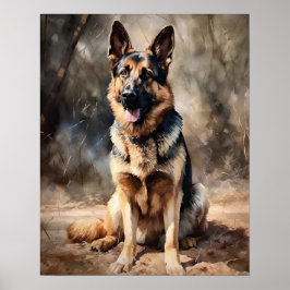 Duitse Herder Hond Art Print Poster