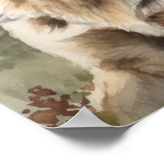 Duitse Herder Hond Art Print Poster (Hoek)