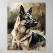 Duitse Herder Hond Art Print Poster (Voorkant)