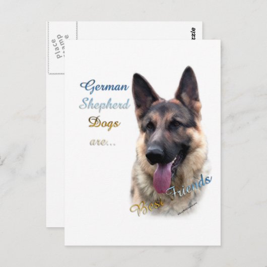 Duitse herder hond beste vriend 2 briefkaart (Voorkant / Achterkant)