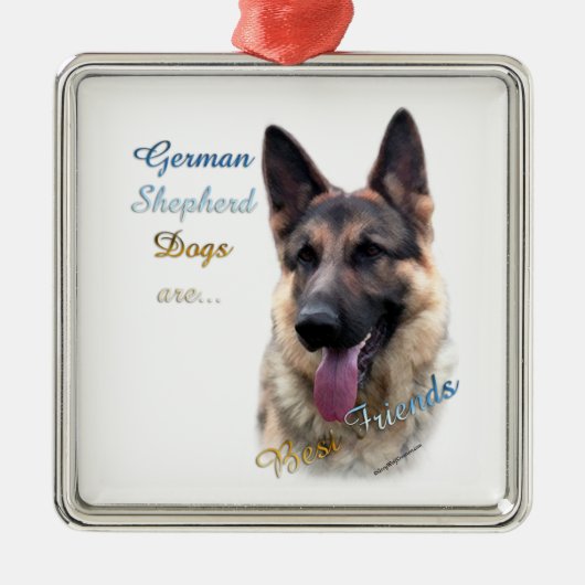 Duitse herder hond beste vriend metalen ornament (Voorkant)