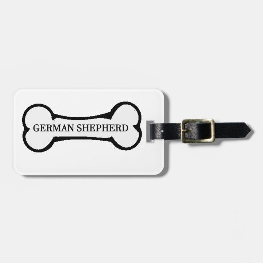 Duitse herder hond bone.png bagagelabel (Voorkant horizontaal)
