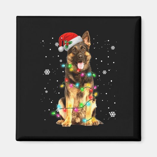 Duitse Herder Hond Boom Kerstmis Honden Gift Magneet (Voorkant)