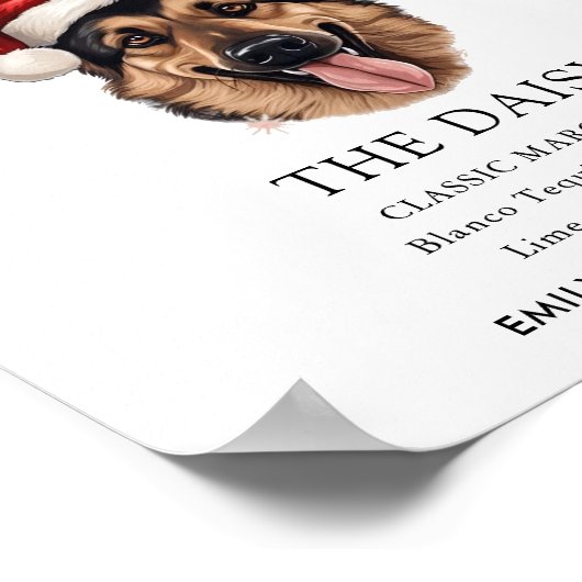 Duitse herder hond bruiloft handtekening Drink tek Poster (Hoek)