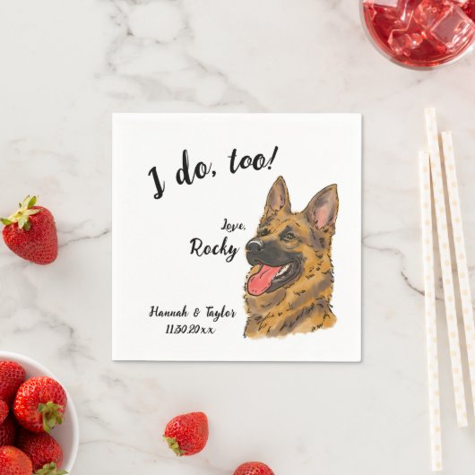 Duitse herder hond bruiloft servet (Insitu)