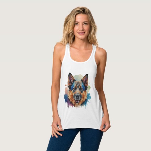 Duitse Herder hond cadeau ideeën Tanktop (Volledige Voorkant)