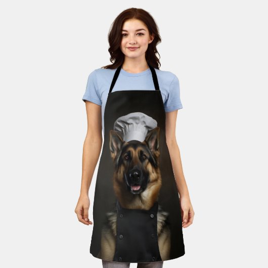 Duitse herder hond chef schort (Gedragen)