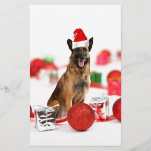 Duitse herder hond een kerstcadeaus Santa Hat Briefpapier