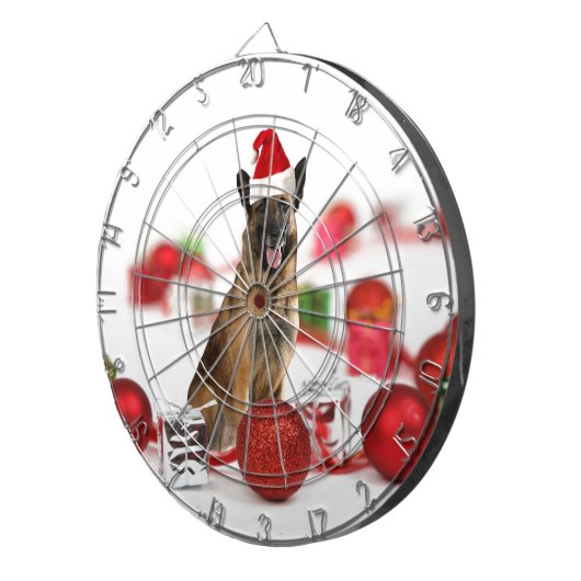 Duitse herder hond een kerstcadeaus Santa Hat Dartbord (Voorkant Rechts)