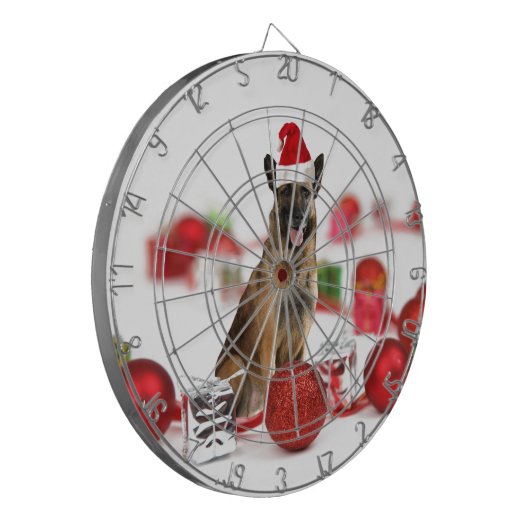 Duitse herder hond een kerstcadeaus Santa Hat Dartbord (Voorkant Links)