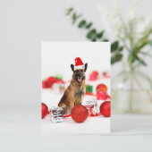 Duitse herder hond een kerstcadeaus Santa Hat Feestdagenkaart (Staand voorkant)