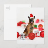 Duitse herder hond een kerstcadeaus Santa Hat Feestdagenkaart (Voorkant / Achterkant)