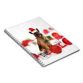 Duitse herder hond een kerstcadeaus Santa Hat Notitieboek (Rechterzijde)