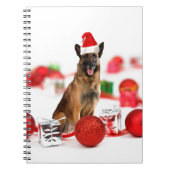 Duitse herder hond een kerstcadeaus Santa Hat Notitieboek (Voorkant)