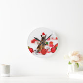 Duitse herder hond een kerstcadeaus Santa Hat Ronde Klok (Huis)