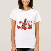 Duitse herder hond een kerstcadeaus Santa Hat T-shirt (Voorkant)