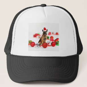 Duitse herder hond een kerstcadeaus Santa Hat Trucker Pet