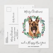 Duitse Herder Hond Elegant Vrolijk Kerstfeest Feestdagenkaart (Voorkant / Achterkant)