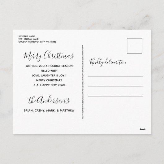 Duitse Herder Hond Elegant Vrolijk Kerstfeest Feestdagenkaart (Achterkant)