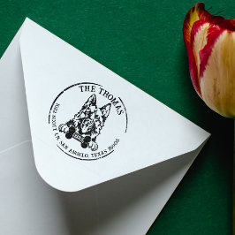 Duitse herder hond familie retour adres rubberstempel