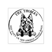Duitse herder hond familie retour adres rubberstempel (Afrduk)