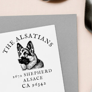 Duitse herder hond familienaam retouradres rubberstempel