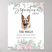 Duitse herder hond handtekening Drink teken Poster (Voorkant)