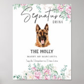 Duitse herder hond handtekening Drink teken Poster (Voorkant)